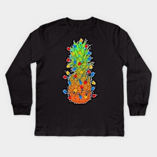 Pineapple Christmas Kids Long Sleeve T-Shirt